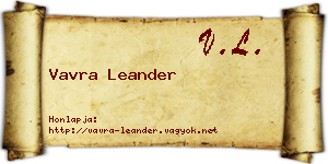Vavra Leander névjegykártya
